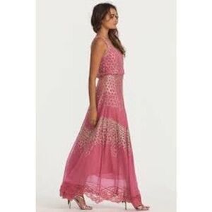 LoveShackFancy Dougal Embellished Lace-Trim Gown